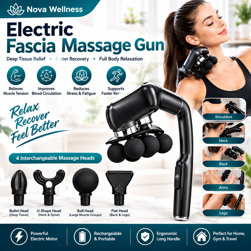 Electric Fascia Massage Gun – Deep Tissue & Full-Body Relaxation