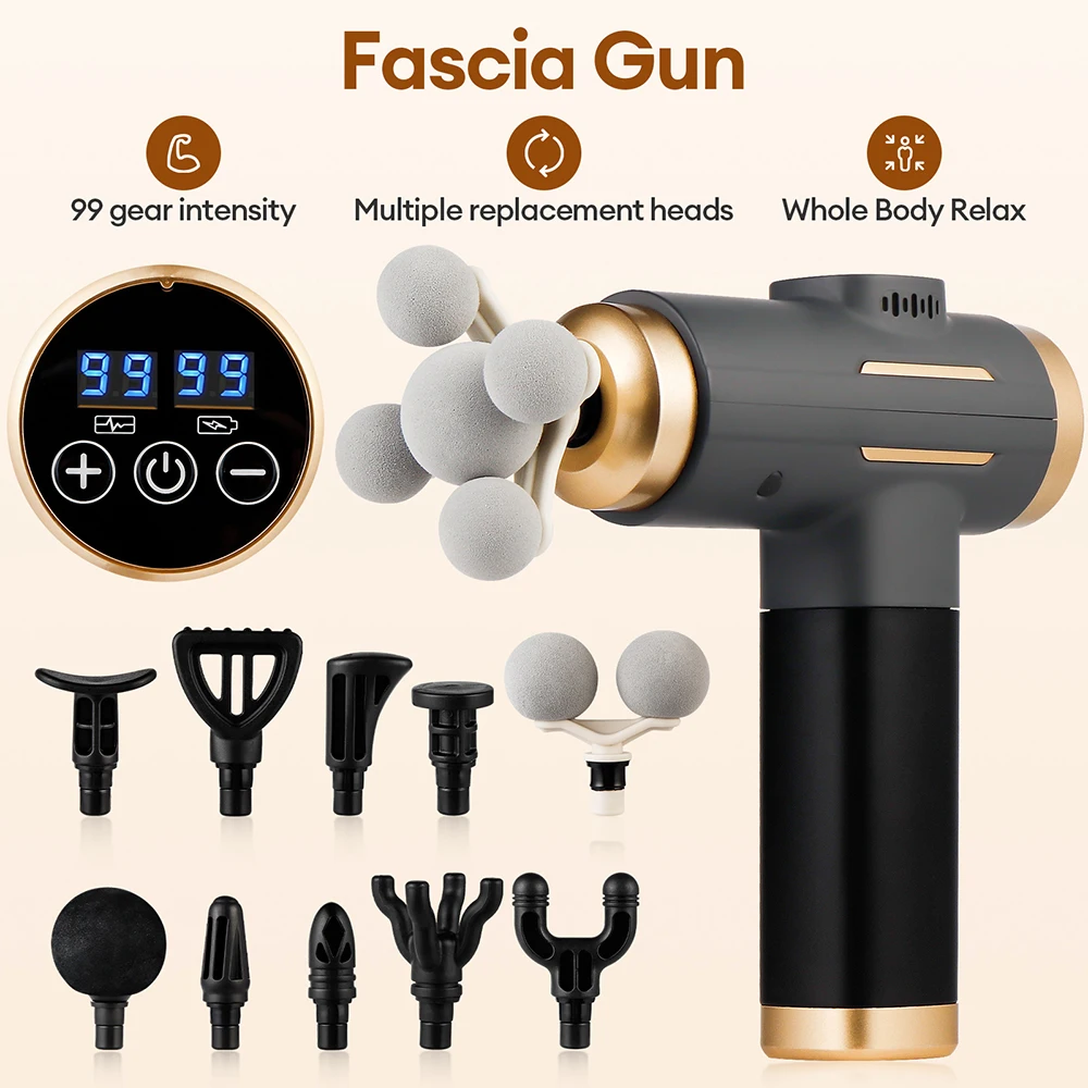 Deep Tissue Massage Gun – 10-Piece Massage Head Set